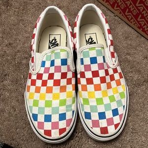 Rainbow checkered vans